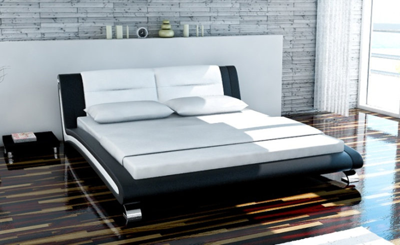 Modern style designer marriage double bed/waterbed made of real wooden frame model - Senegal 140/160/180x200cm