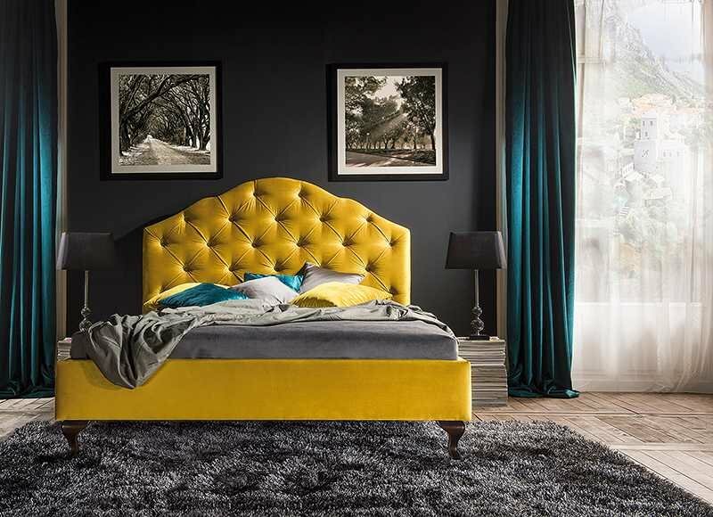 Classic style made of real wooden frame chesterfield bakcrest double bed - Model CL-4(A)