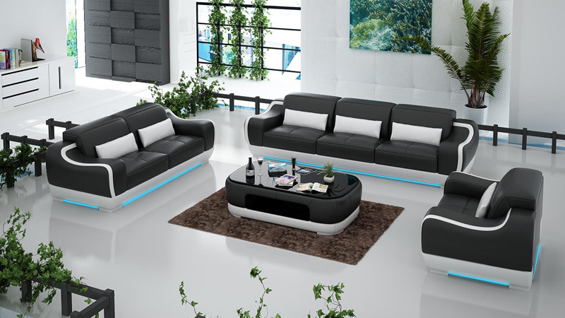 Leather Sofa Couch Living Room 3+2+1 Seater Set Sofa Set G8025D