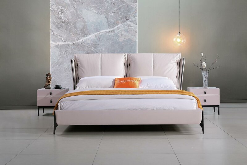 Modern design hotel bed xxl beds luxury double leather faux leather 180x200cm