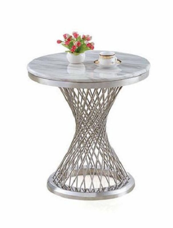 Round Side Table Stainless Steel Luxury Furniture Living Room Round Tables New Affordable