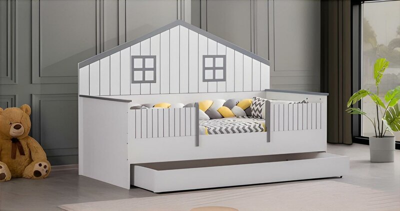 Modern Extendable Cot Luxurious Bedroom Bed Wooden Furniture