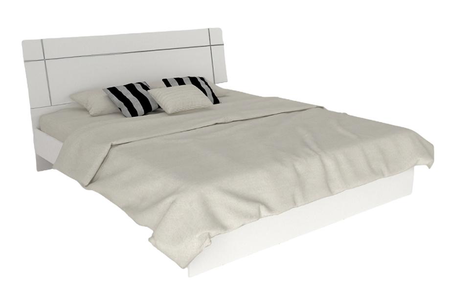 Bed bedroom double bed 160 cm mattress white modern style wood