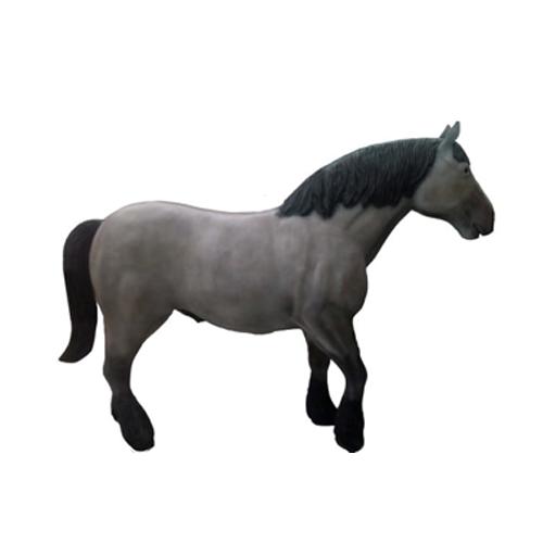 Dark grey colored decorative sculpture designed as a horse figure 80 cm height