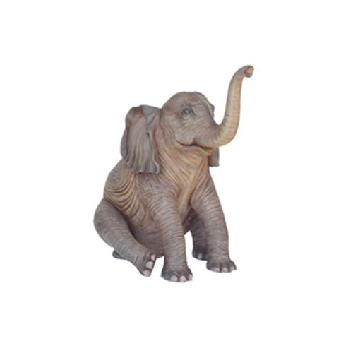 Garden decorative sculpture designed as an old sitting elephant figurine 92cm