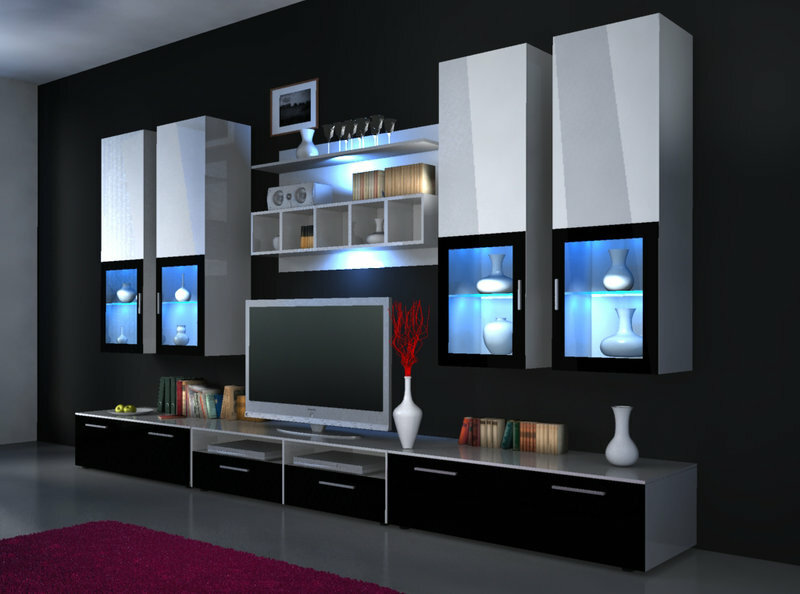 Alfa I wall unit: Option 1 (black/white) (KB) LED wall mounting