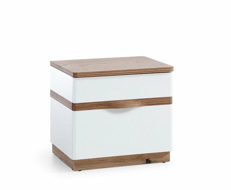 Modern style made of real wooden bedside table with swing doors, model - CM-SZN