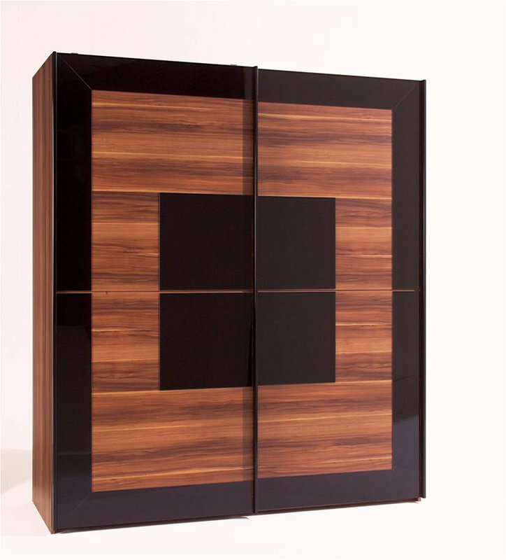 Modern style massive gloss wardrobe made of real wooden model Octavia (MM-P43071)