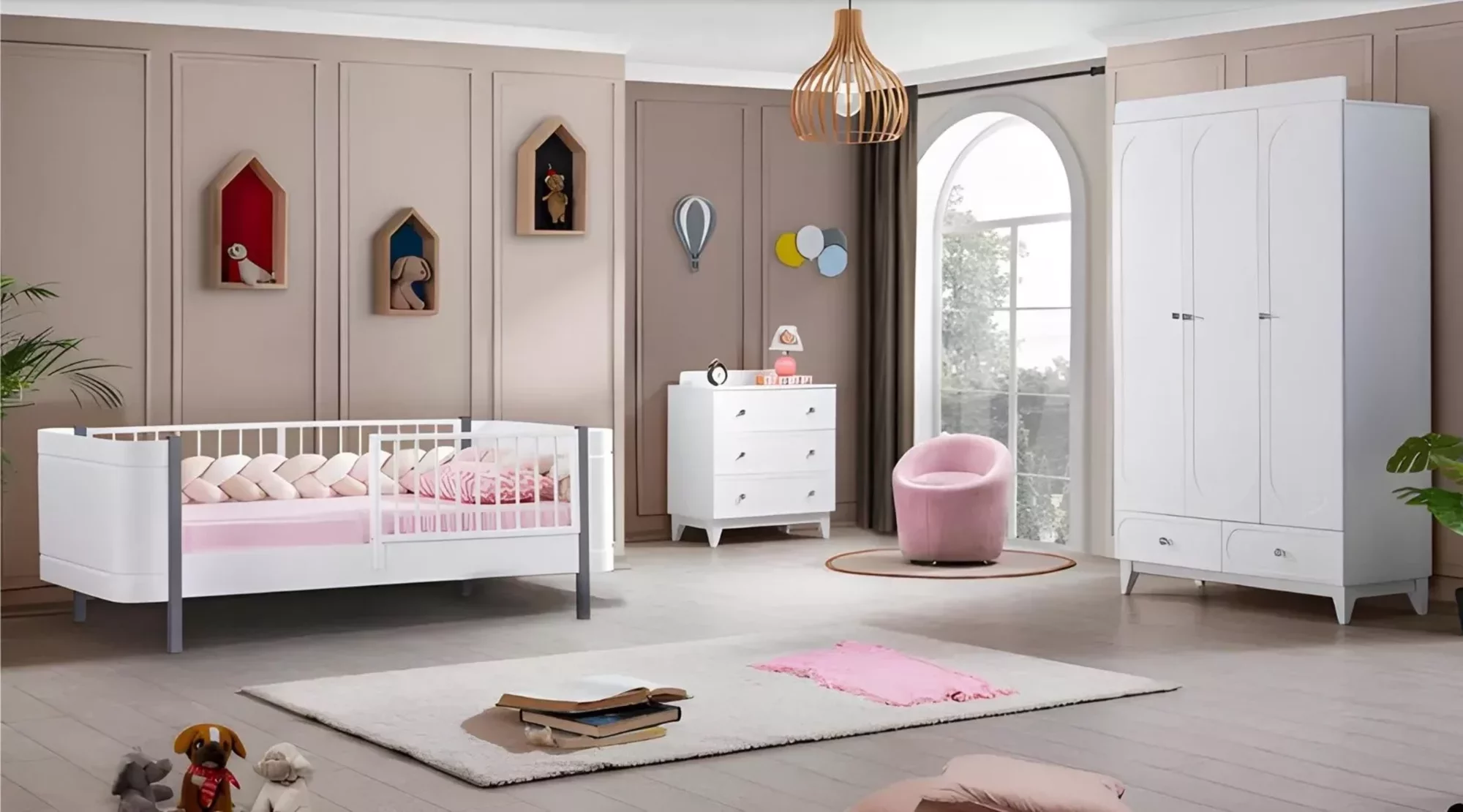 Children's room set children's bed white furniture set chest of drawers wardrobe wood