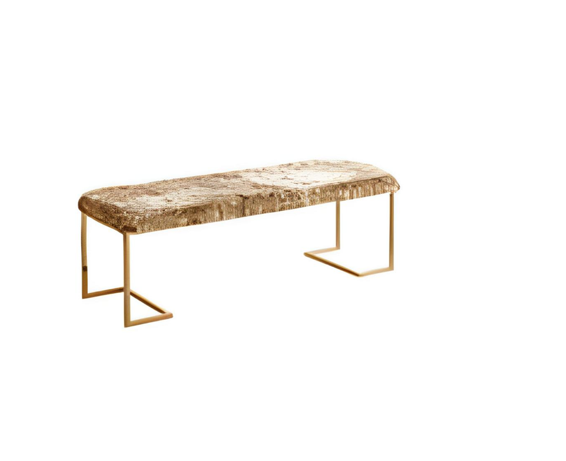 Golden bedroom upholstered bench designer stool modern fine furniture