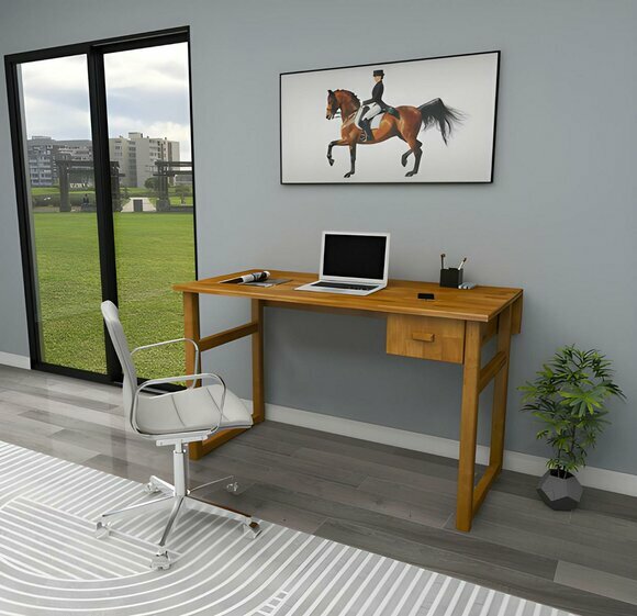 Compact Brown Desk Luxurious Laptop Table Classy Computer Desk