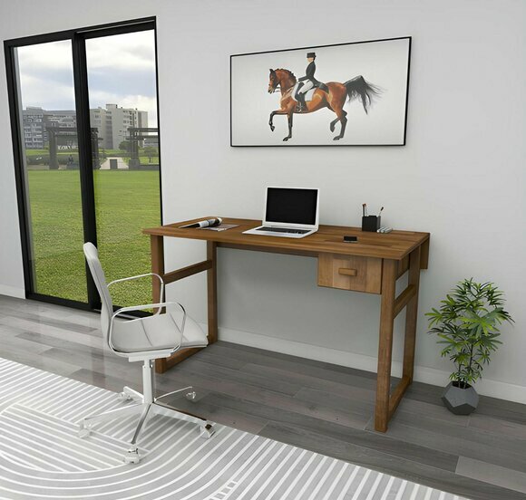 Brown Desk Luxurious Laptop Table Stylish Study Room Furniture