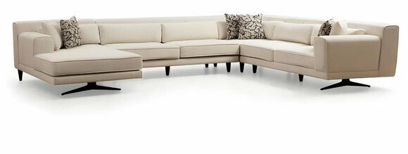 Luxurious White U-Shaped Living Room Couch Designer Sofas Upholstery Furniture