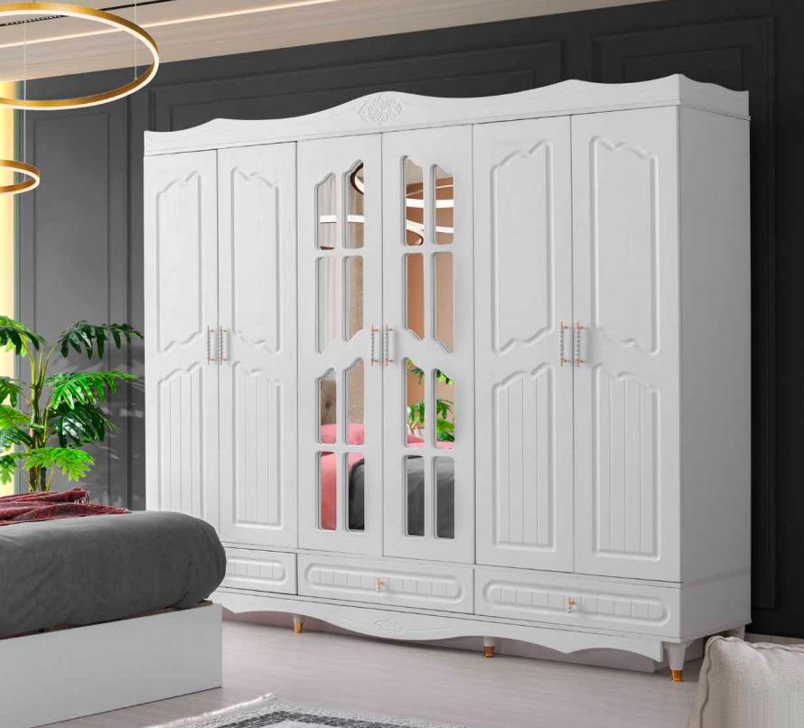 Classic wardrobe rectangular design bedroom plain white