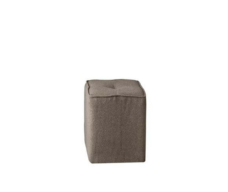 Brown Upholstered Stool Designer Single Seater Puff Bedroom Luxury Furniture