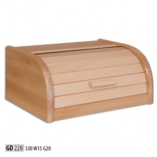 Beech bread box 32 cm wooden bread box roll-up box bread roll-up flap real wood New