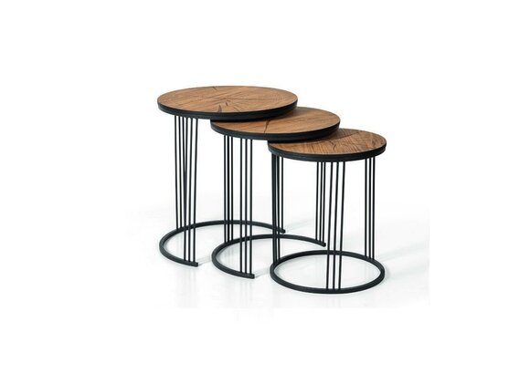 Double set of 3x coffee table side table design living room table tables