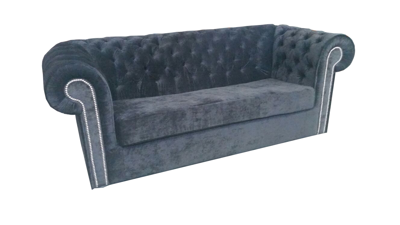 Chesterfield Velvet Textile Fabric Sofa Couch Upholstery 3 Seat Classic Couches New