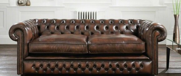 Chesterfield 3 Seater Big Sofa Couch Textile Velvet Upholstered Sofa Leather Couches New