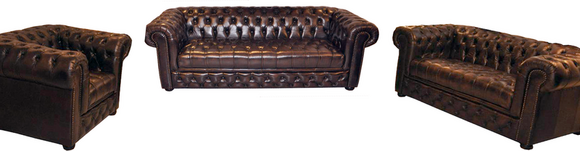 CHESTERFIELD 3+2+1 LEDERSOFA SOFAGARNITUR POLSTER COUCH CAMBRIDGE