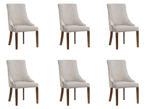 6x designer upholstered chair set, complete set of chairs, lounge club, new