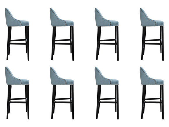 8x set chesterfield velvet fabric upholstery seat bar stools/armchairs with backrest