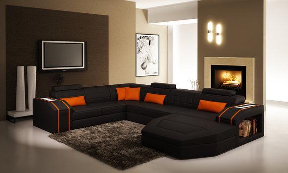 Living Room Corner Sofa Leather Sofa Couch Upholstery Set Seat Sofas