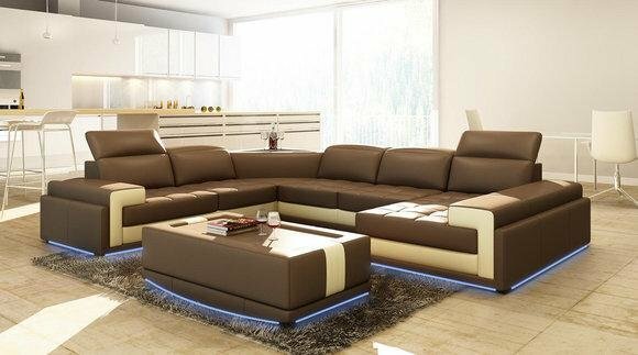 Leather Sofa Couch Living Area Corner Sofa Corner Set Design Modern Sofa Leather New