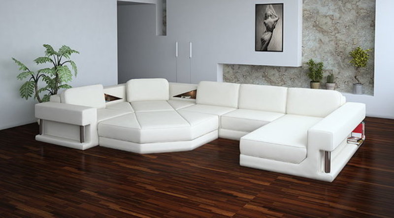 MODERN CORNER SOFA COUCH UPHOLSTERY LEATHER DESIGN SOFA SET LIVING LANDSCAPE PARLIAMENT