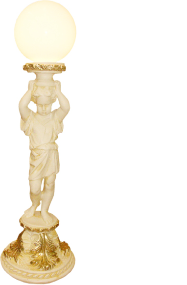 Design antique roman acrylic boy figure style decoration floor lamp, 113cm high