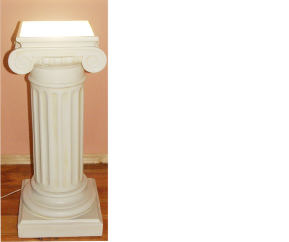 Antique roman column design floor lamp made of stucco/acrylic material, 100cm high