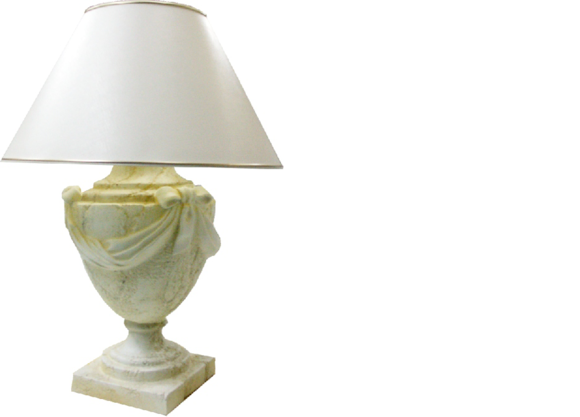 Antique vase design shade table lamp made of acrylic/stucco material, 60cm high