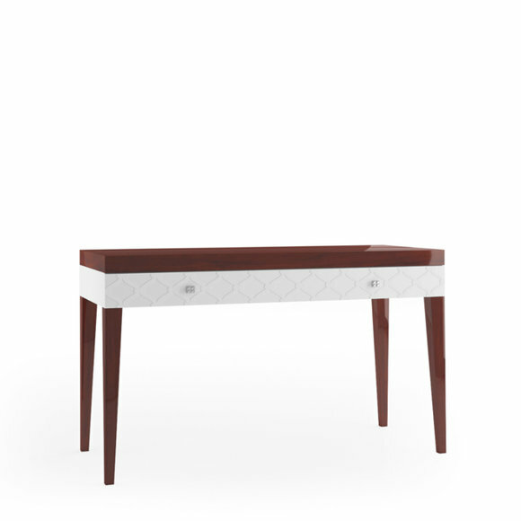 Modern style made of real wooden gloss console table with sliding drawers, collection VIA