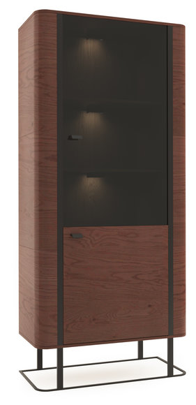 Modern style made of real wooden showcase with 2-swing doors & shelves, model - GR-W12A