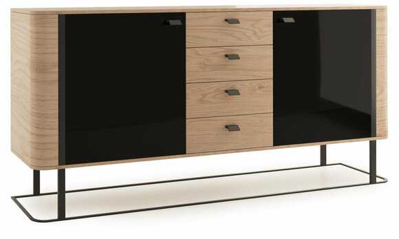 Modern style made of real wooden chest of 4-drawers & 2-swing doors, model - GR-K3