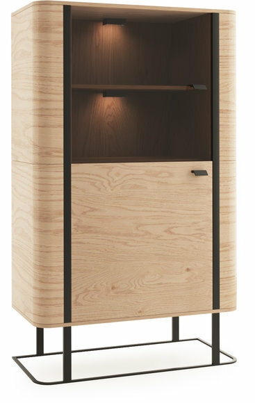 Modern style made of real wooden showcase/cupboard with swing doors, model - GRW34