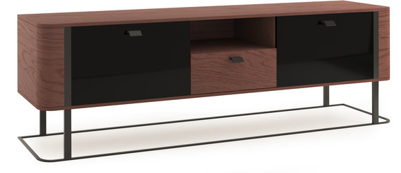 Modern style made of real wooden TV lowboard with 3-sliding drawers & shelf, model - GR - RTV