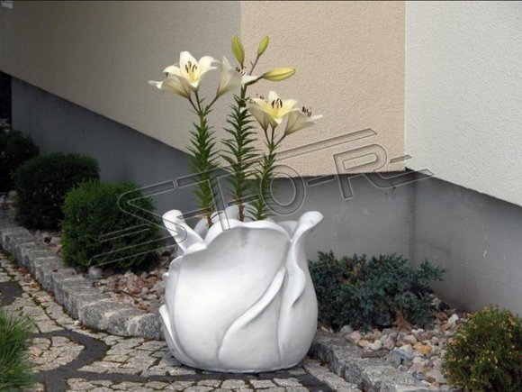 Flower Basket Flowers Vase Vessel Garden Terrace Decoration Statue Figures S104066