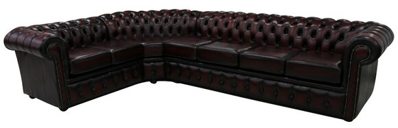 Chesterfield Classic Corner Sofa L-Shape XXL Dark Chocolate Premium Faux Leather Luxurious New