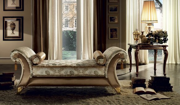 Living room/bedroom chaise longue in rococo style italian furniture arredoclassic™