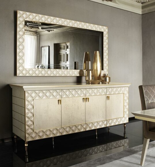 Living room sideboard with 4x swing doors in art nouveau italian furniture arredoclassic™