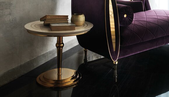 Living room made of metal round side coffee table in art nouveau italian furniture arredoclassic™