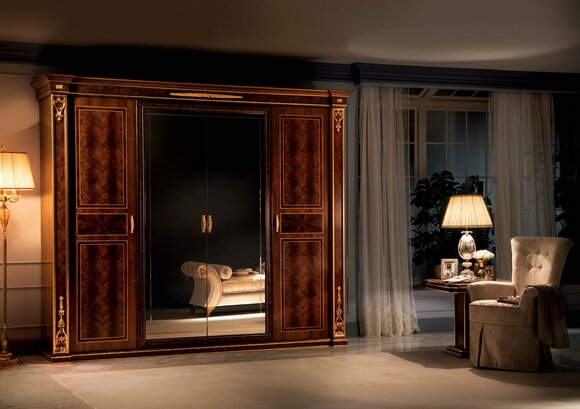 Bedroom Modigliani collection 4 doors wardrobe in antique style italian furniture arredoclassic™