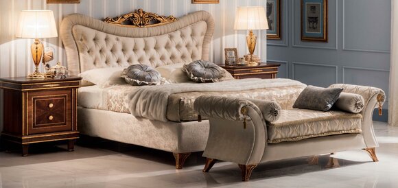 Bedroom chesterfield design double bed in antique style italian furniture arredoclassic™