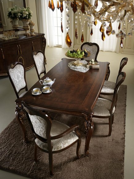 Classic 1 chair designer Italian dining room furniture wood baroque set