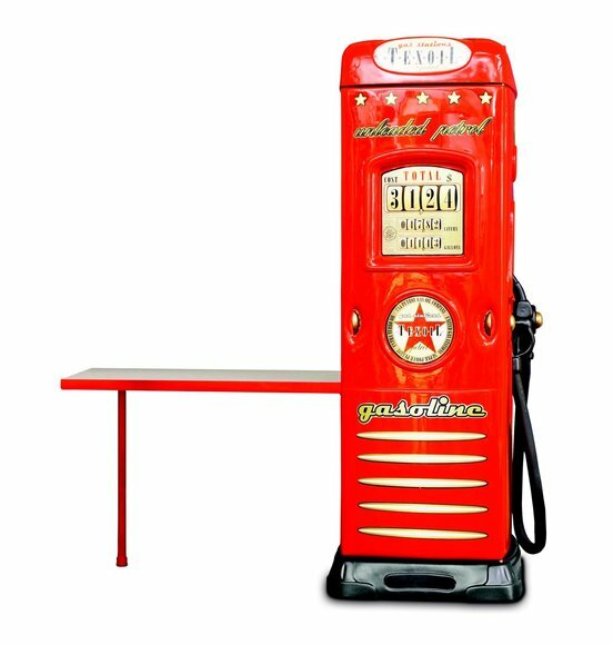 Petrol Station Wardrobe Wardrobe with Desk Car Petrol Station Design red