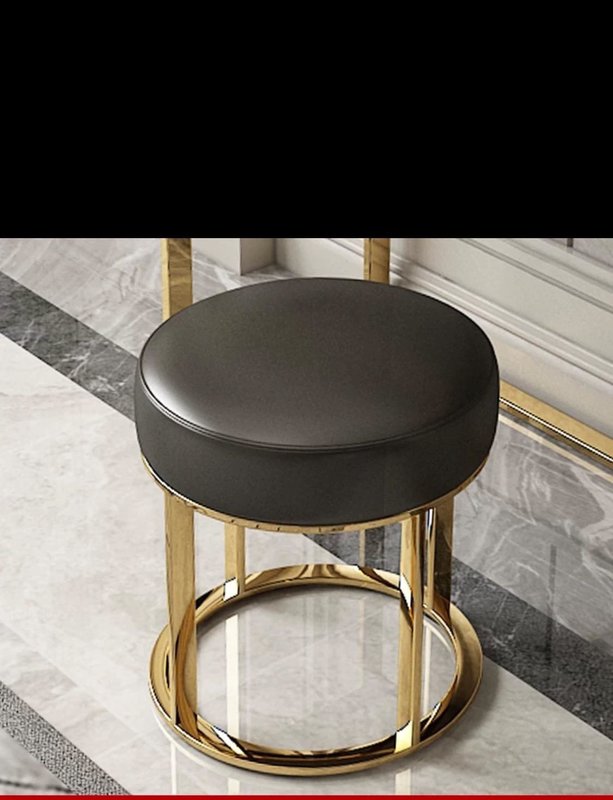 Round Designer Stool Upholstered Stool Foot Storage Furniture Living Benches Seat Leather