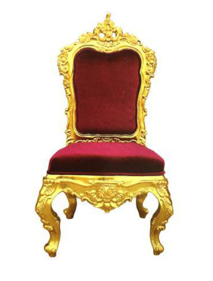 Chair throne armchair set dining room designer antique wood style baroque rococo velvet new