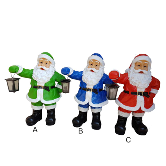 Colorful christmas decorative sculpture designed as santa claus with a lamp 75cm