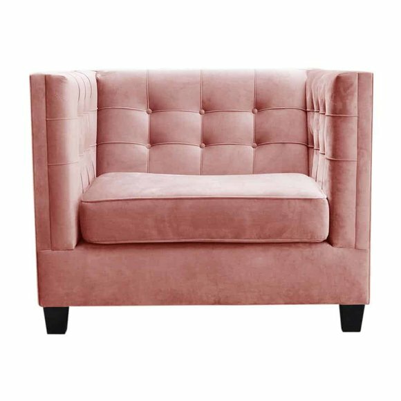 Chesterfield Group 6 Piece Set Lounge Club Chair Luxury Upholstery Armchair Pink